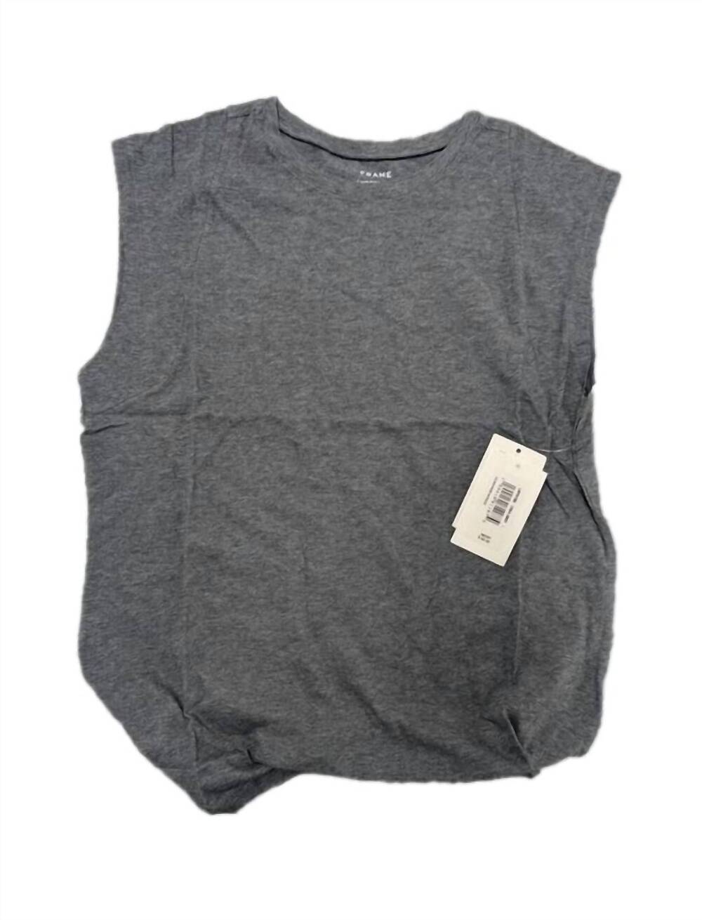 NEW FRAME women's le mid rise muscle tee in gris heather